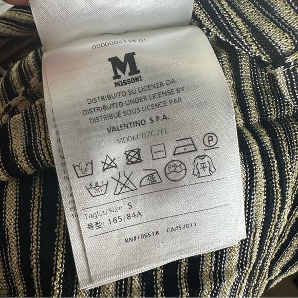 Missoni Shimmer Stripe Metallic Short Sleeve Blouse Size Small - Picture 6 of 8